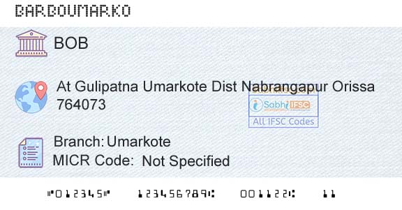 Bank Of Baroda UmarkoteBranch 