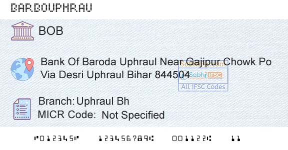 Bank Of Baroda Uphraul BhBranch 