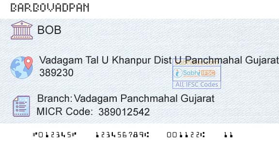 Bank Of Baroda Vadagam Panchmahal GujaratBranch 