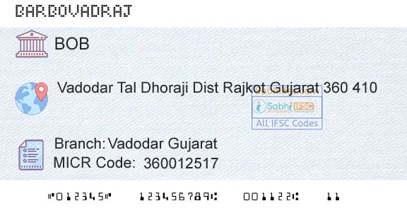 Bank Of Baroda Vadodar GujaratBranch 