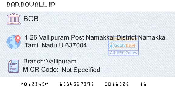 Bank Of Baroda VallipuramBranch 