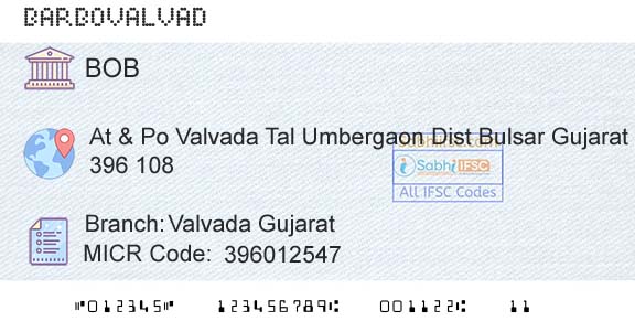 Bank Of Baroda Valvada GujaratBranch 