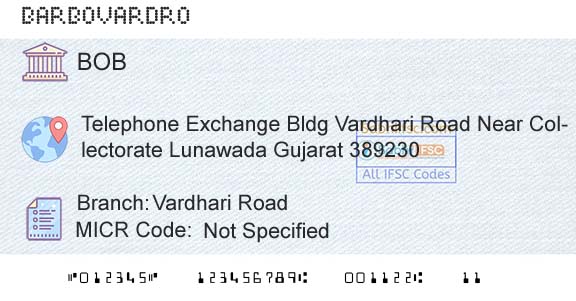 Bank Of Baroda Vardhari RoadBranch 
