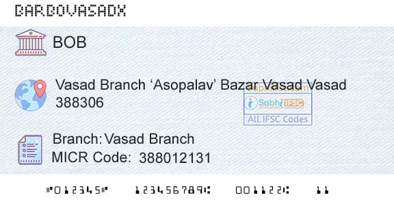 Bank Of Baroda Vasad BranchBranch 