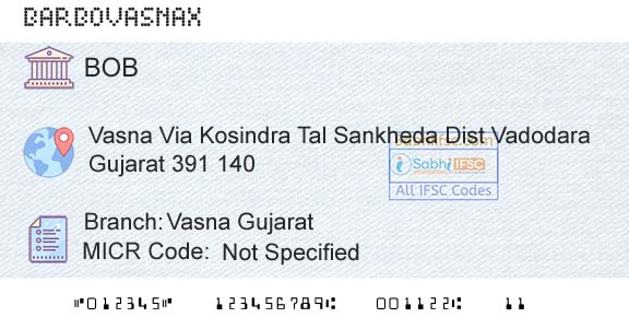 Bank Of Baroda Vasna GujaratBranch 