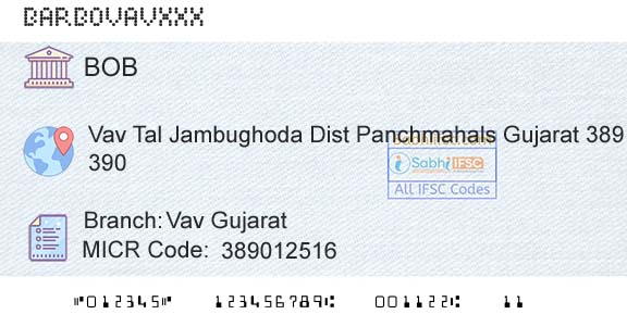 Bank Of Baroda Vav GujaratBranch 