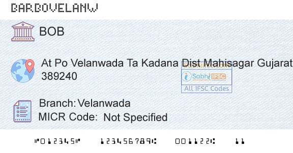Bank Of Baroda VelanwadaBranch 