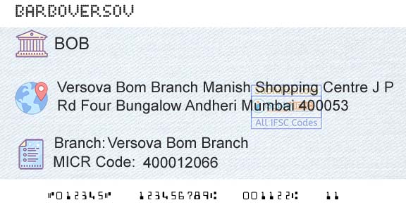 Bank Of Baroda Versova Bom BranchBranch 