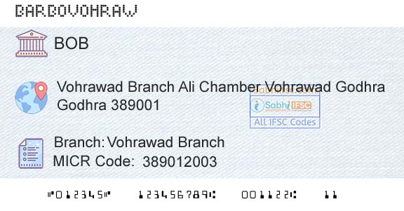 Bank Of Baroda Vohrawad BranchBranch 