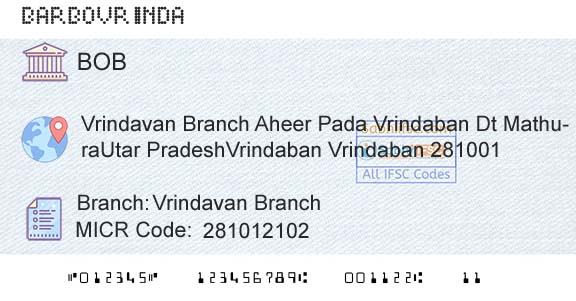 Bank Of Baroda Vrindavan BranchBranch 