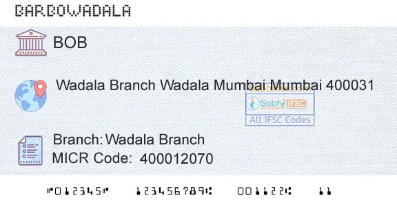 Bank Of Baroda Wadala BranchBranch 