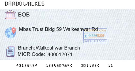 Bank Of Baroda Walkeshwar BranchBranch 