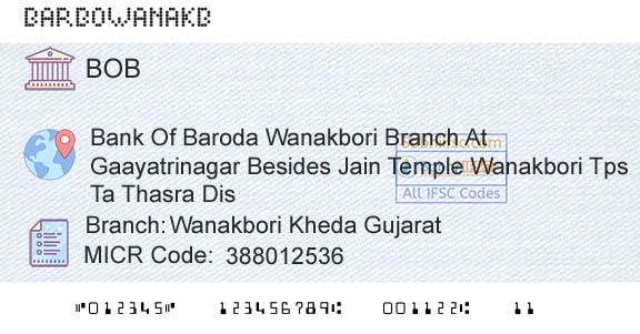 Bank Of Baroda Wanakbori Kheda GujaratBranch 