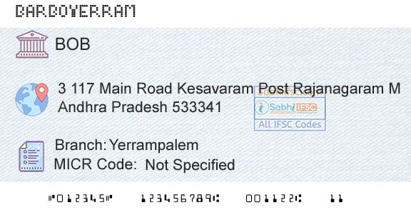 Bank Of Baroda YerrampalemBranch