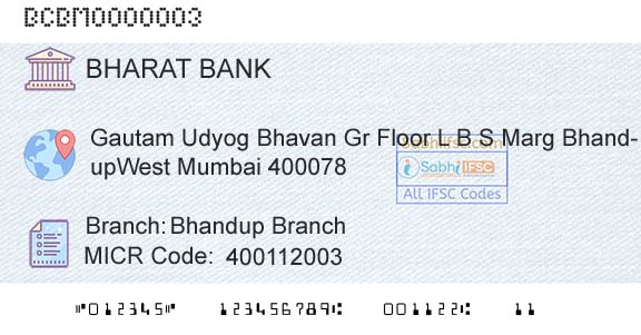 Bharat Cooperative Bank Mumbai Limited Bhandup BranchBranch 