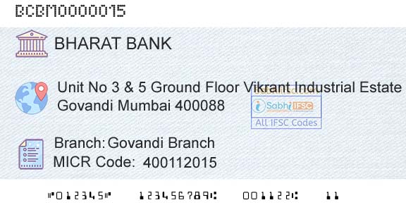 Bharat Cooperative Bank Mumbai Limited Govandi BranchBranch 