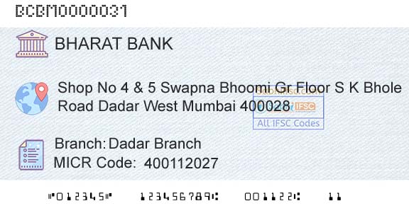 Bharat Cooperative Bank Mumbai Limited Dadar BranchBranch 