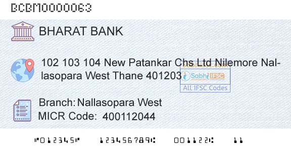 Bharat Cooperative Bank Mumbai Limited Nallasopara WestBranch 