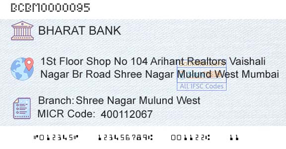 Bharat Cooperative Bank Mumbai Limited Shree Nagar Mulund WestBranch 