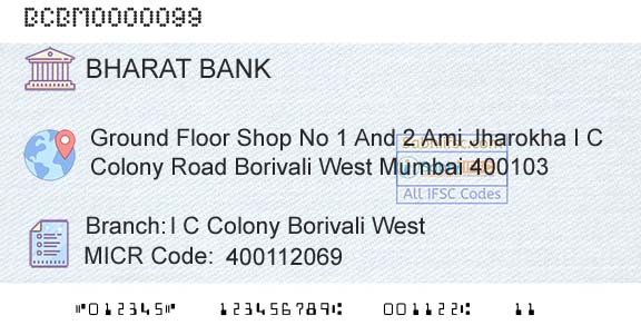 Bharat Cooperative Bank Mumbai Limited I C Colony Borivali WestBranch 