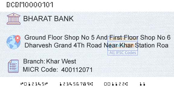 Bharat Cooperative Bank Mumbai Limited Khar WestBranch 