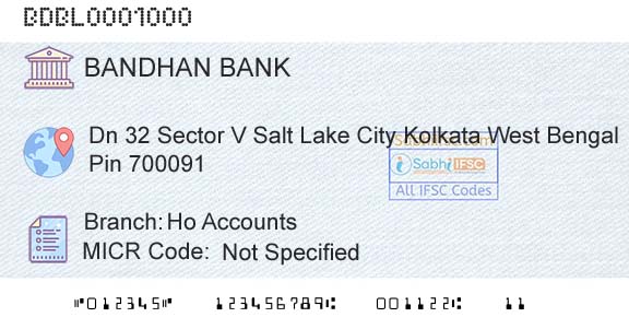 Bandhan Bank Limited Ho AccountsBranch 