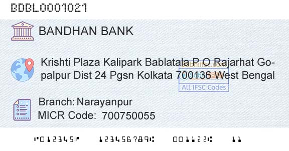 Bandhan Bank Limited NarayanpurBranch 