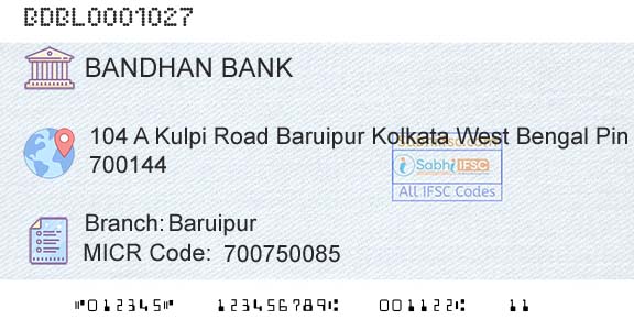 Bandhan Bank Limited BaruipurBranch 