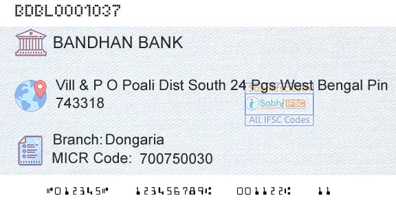 Bandhan Bank Limited DongariaBranch 