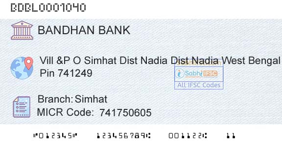 Bandhan Bank Limited SimhatBranch 