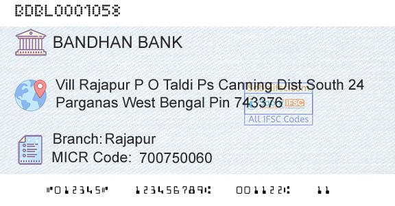 Bandhan Bank Limited RajapurBranch 