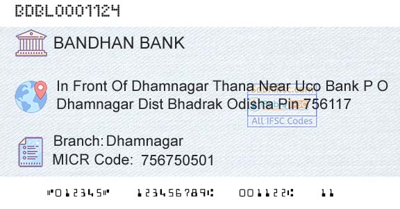 Bandhan Bank Limited DhamnagarBranch 