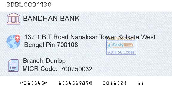 Bandhan Bank Limited DunlopBranch 