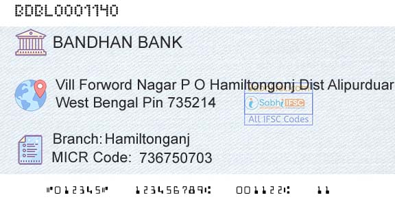 Bandhan Bank Limited HamiltonganjBranch 
