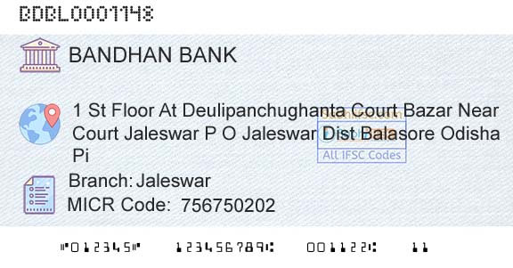 Bandhan Bank Limited JaleswarBranch 