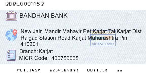 Bandhan Bank Limited KarjatBranch 