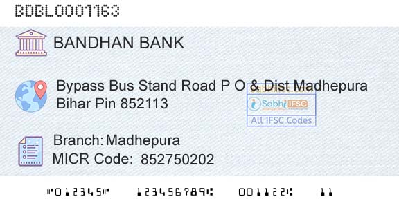 Bandhan Bank Limited MadhepuraBranch 