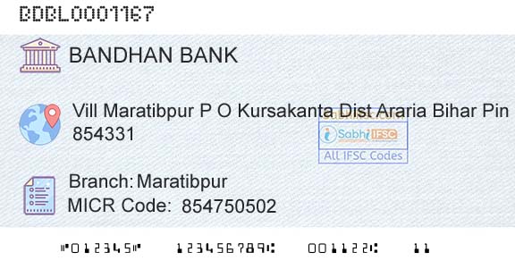 Bandhan Bank Limited MaratibpurBranch 