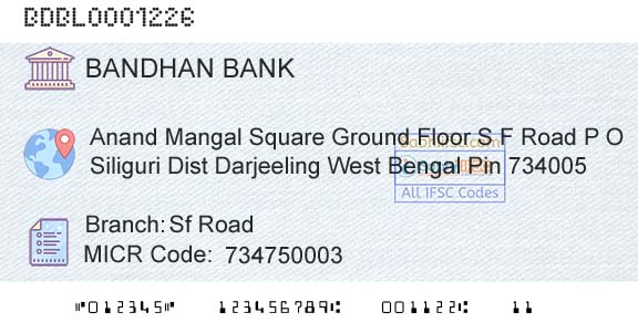 Bandhan Bank Limited Sf RoadBranch 