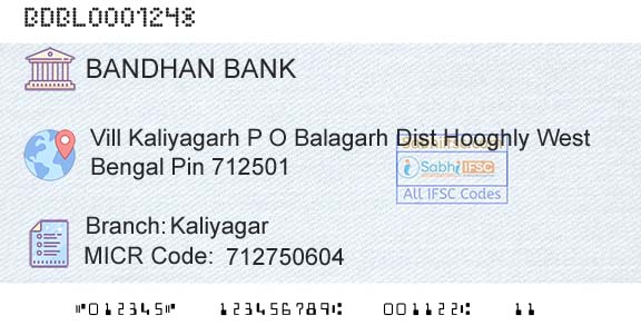 Bandhan Bank Limited KaliyagarBranch 