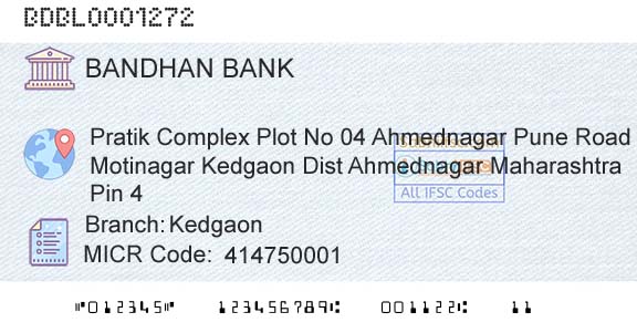 Bandhan Bank Limited KedgaonBranch 