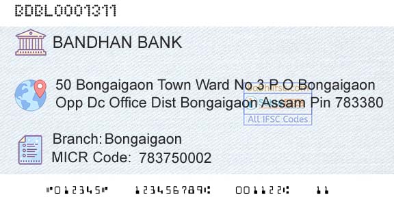 Bandhan Bank Limited BongaigaonBranch 