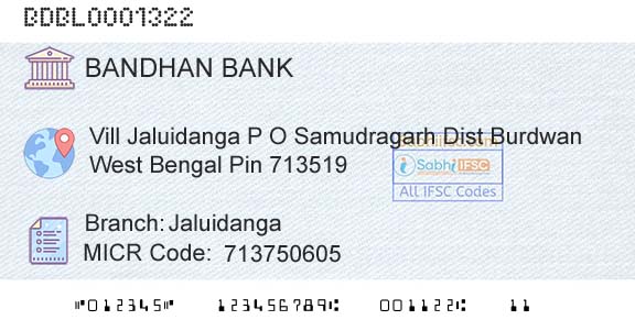 Bandhan Bank Limited JaluidangaBranch 
