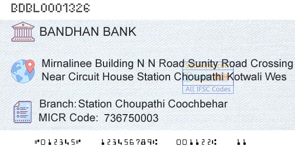 Bandhan Bank Limited Station Choupathi CoochbeharBranch 
