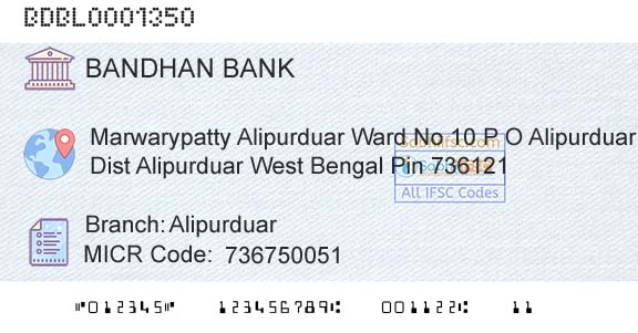 Bandhan Bank Limited AlipurduarBranch 