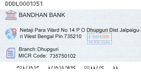 Bandhan Bank Limited DhupguriBranch 