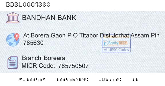 Bandhan Bank Limited BorearaBranch 