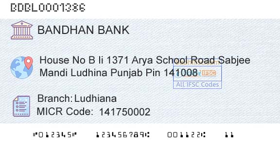 Bandhan Bank Limited LudhianaBranch 