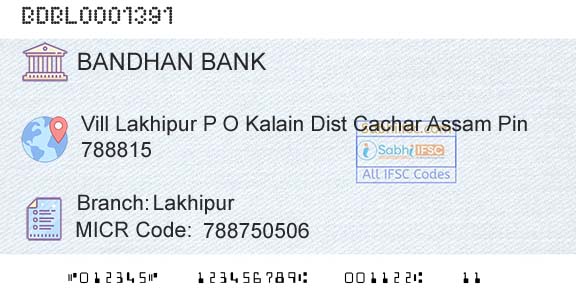 Bandhan Bank Limited LakhipurBranch 