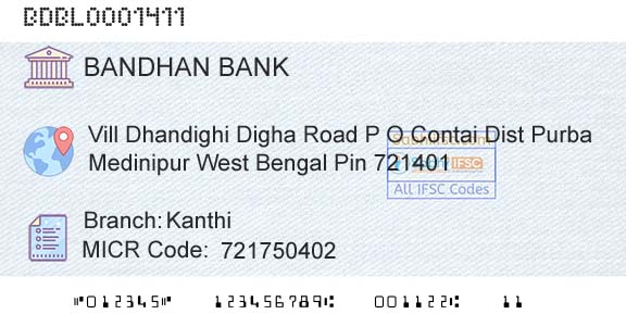 Bandhan Bank Limited KanthiBranch 